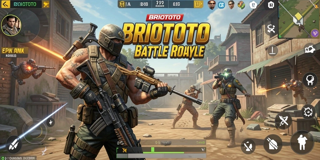 Gameplay seru BRIOTOTO dalam pertempuran Battle Royale.