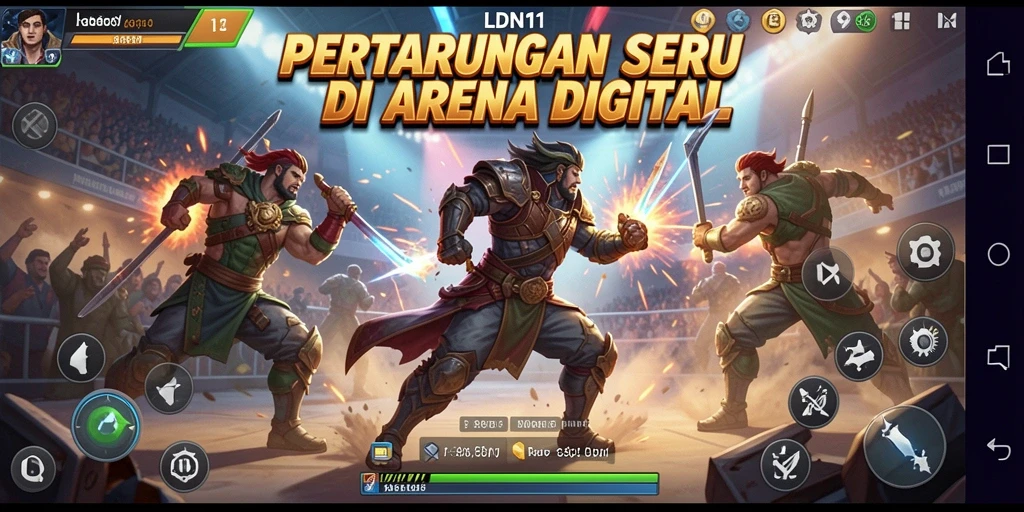 Tangkapan layar dari gameplay LDN11 menunjukkan aksi pertarungan yang intens.