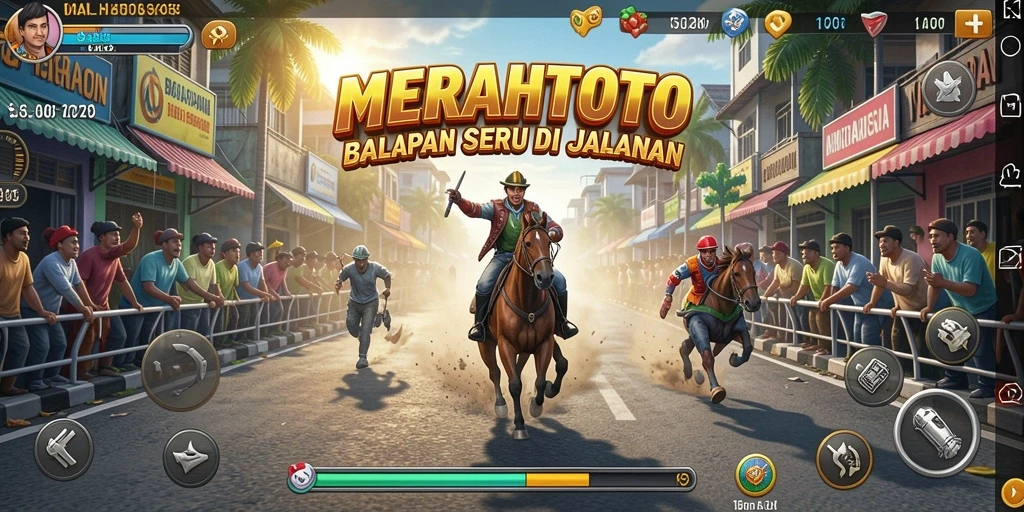 Tampilan gameplay balapan yang penuh aksi dan seru di MERAHTOTO.
