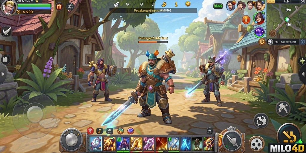 Tampilan gameplay seru dan interaksi sosial di MILO4D.