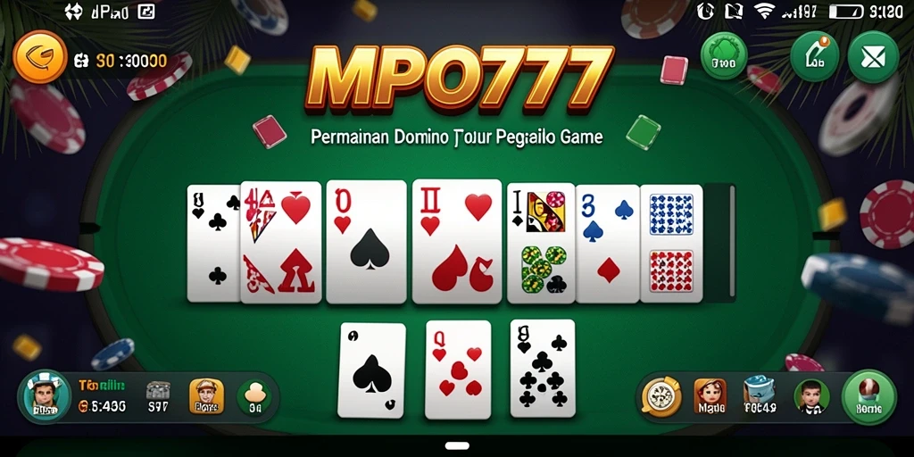 Screenshot menunjukkan gameplay seru dan interaksi pemain dalam domino.