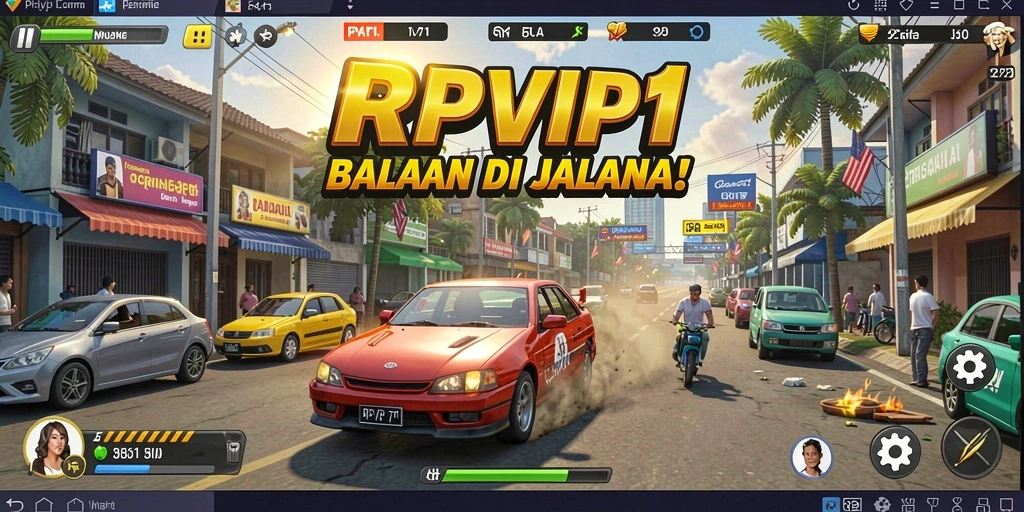 Tampilan gameplay RPVIP1 yang menegangkan dan seru saat balapan.