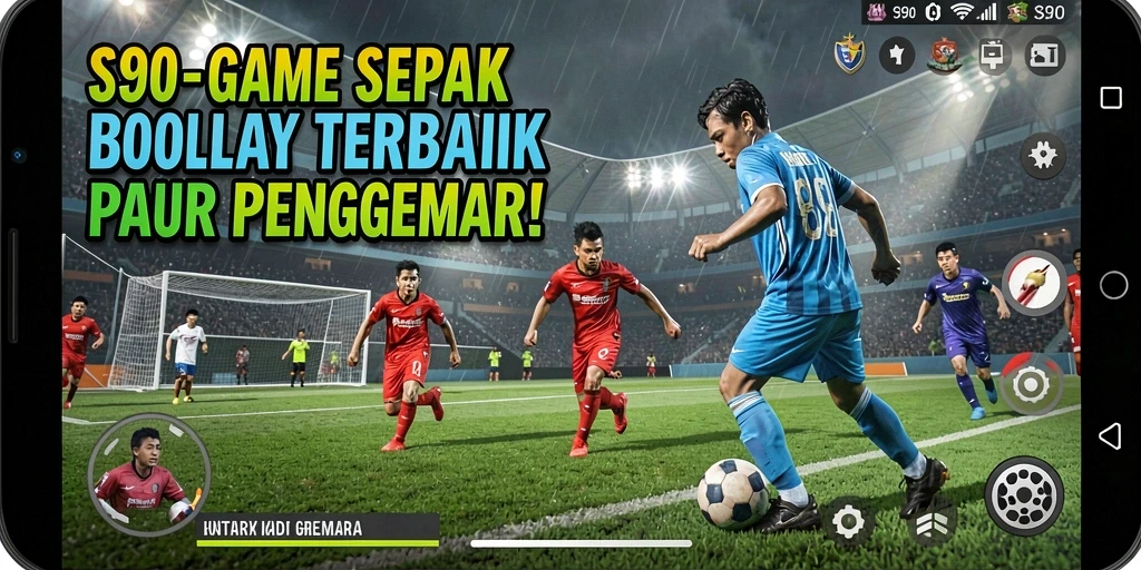 Tangkapan layar menunjukkan aksi seru dalam game sepak bola S80.