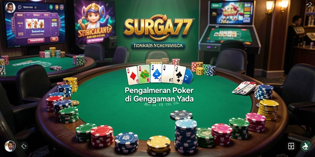 Tampilan gameplay Poker yang seru dan menarik di SURGA77.
