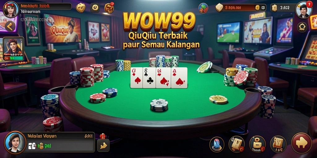 Screenshot WOW99 menampilkan aksi seru permainan QiuQiu.